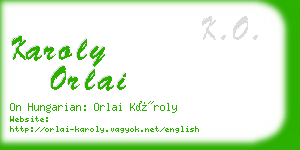 karoly orlai business card